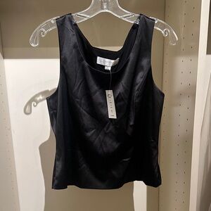 Tahari Black Satin Tank Top